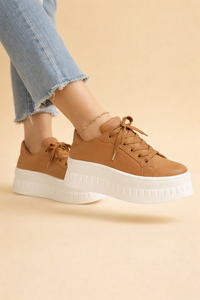 Amelia | Women's Chunky Platform Lace-Up Sneakers with Cushioned Footbed