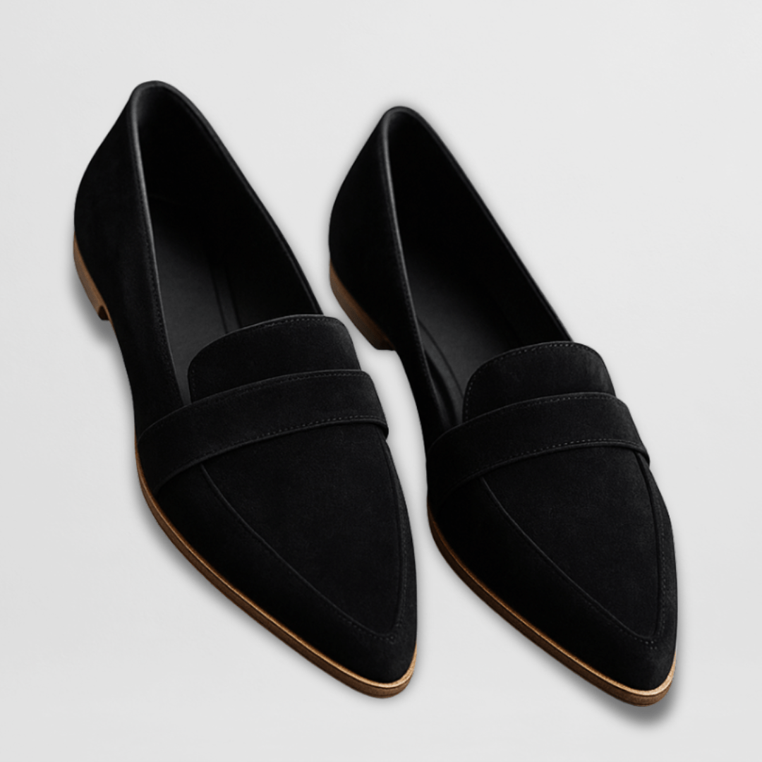 Women's khaki soft suede slip-on loafers with cushioned insole