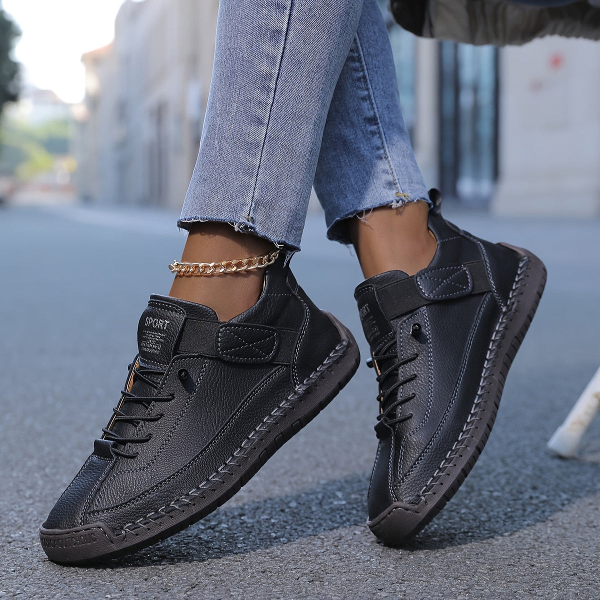 Women's beige comfort sneakers with adjustable strap and breathable upper