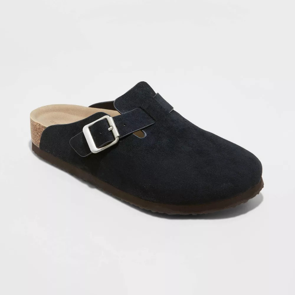 Taupe cushioned comfort slides with contoured ergonomic footbed
