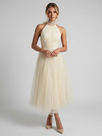 Harriet | Women's Halterneck Maxi Dress with Open Shoulder Neckline for Events