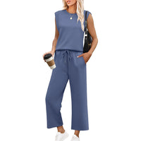 Amber | Women's Sleeveless Lounge Set with Relaxed Matching Top and Bottoms