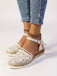 Poppy | Women's Espadrille Wedge Sandals with Adjustable Ankle Strap Fit