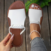Indie | Women's Boho Braided Strap Flat Sandals with Adjustable Buckle