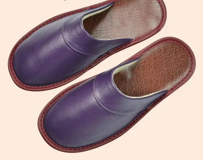 Men's black faux leather slippers for indoor and outdoor wear