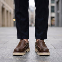 Xavier | Men's Leather Look Slip-On Loafers with Cushioned Comfort Sole