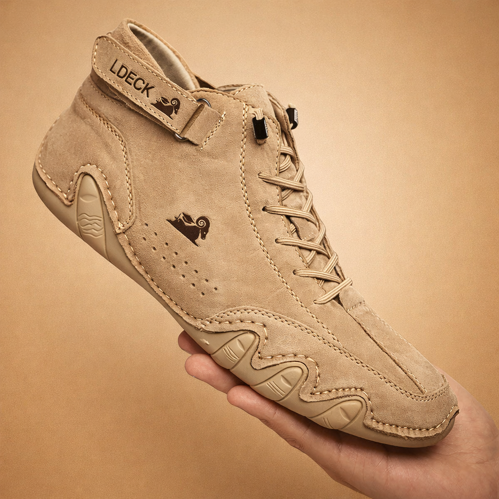 Brown unisex fleece-lined non-slip shoes with cushioned grip sole