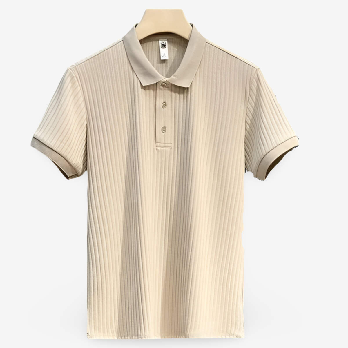 Men's white lightweight cotton polo shirt with classic collar