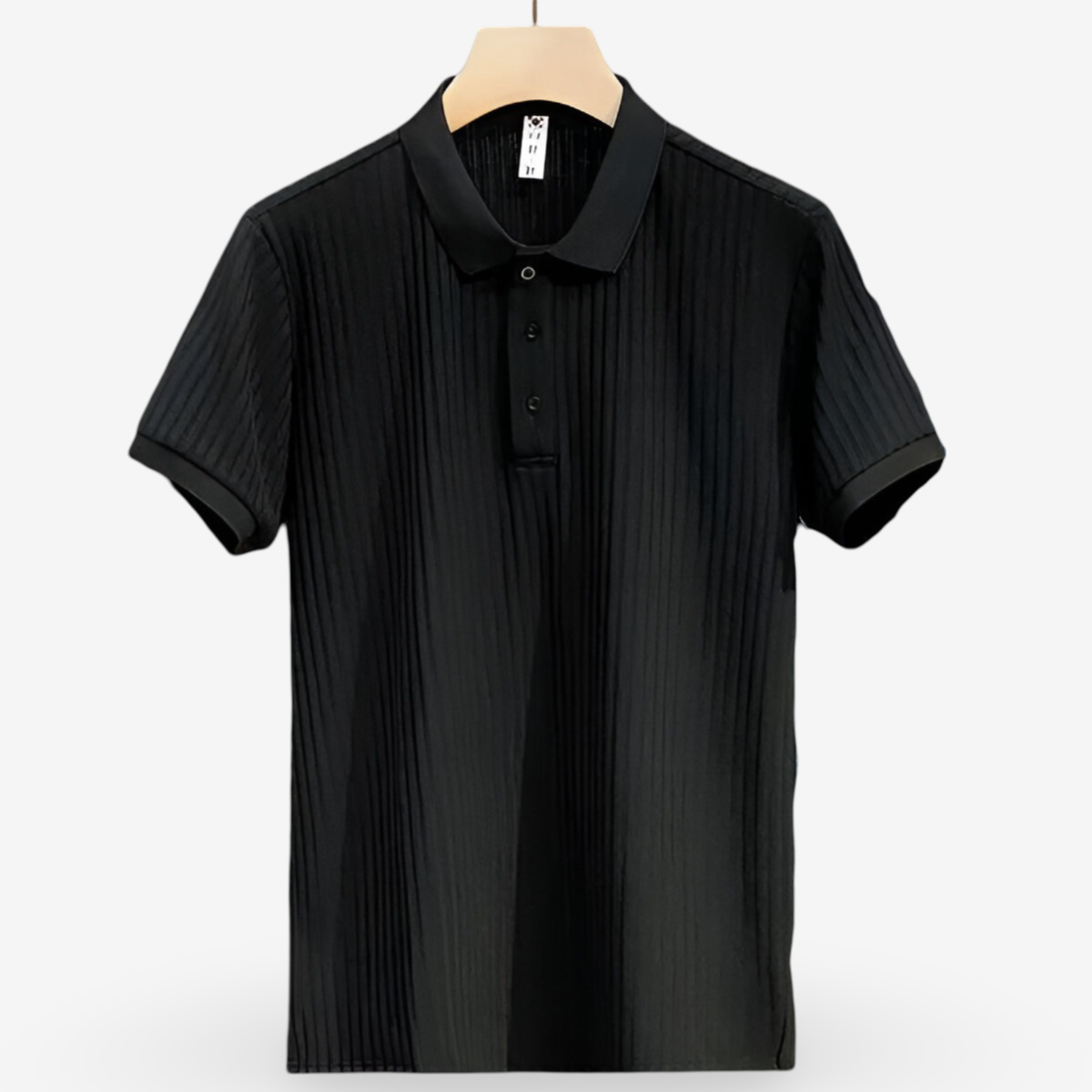 Men's white lightweight cotton polo shirt with classic collar