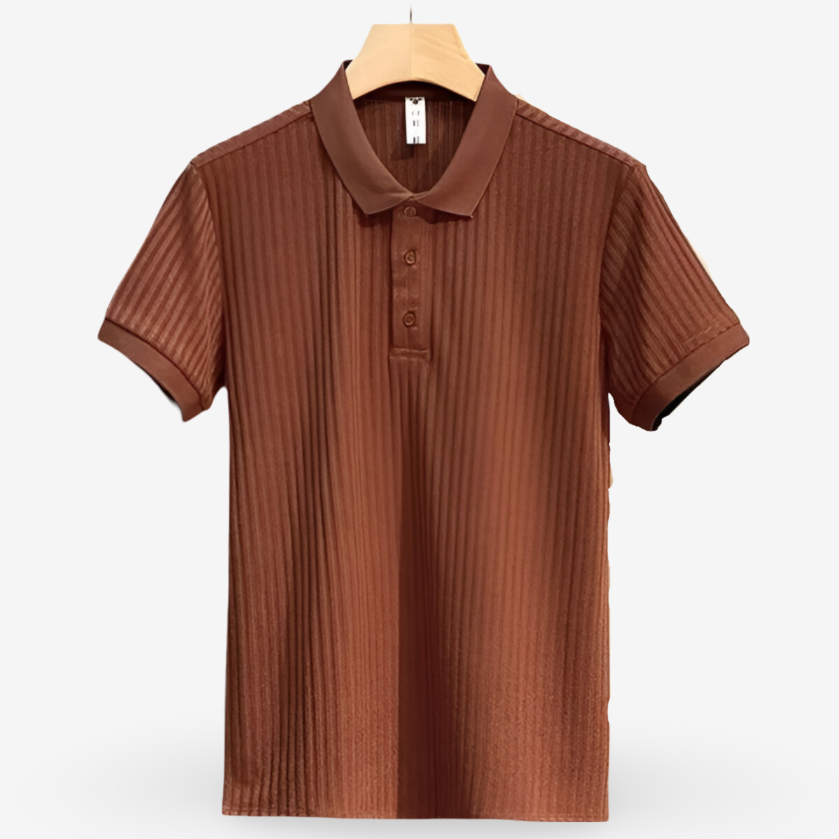 Men's white lightweight cotton polo shirt with classic collar