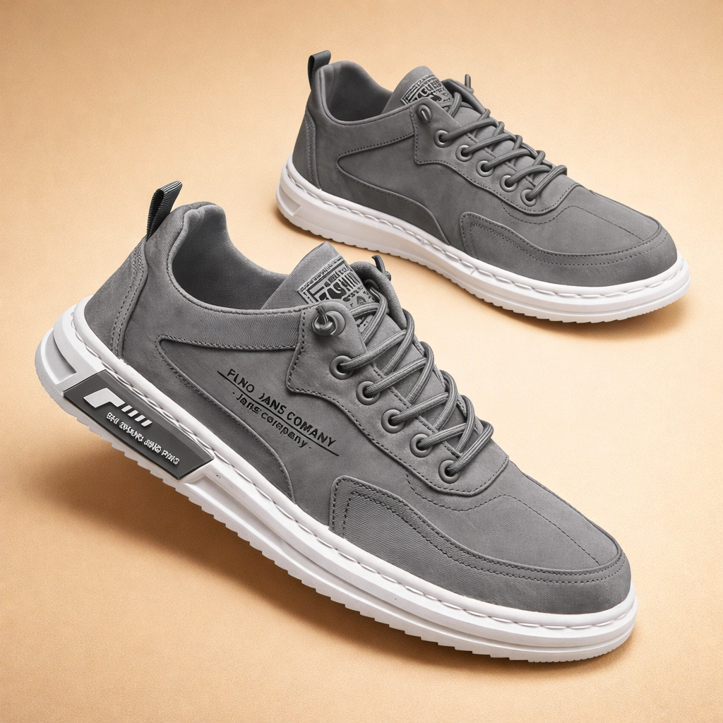 Men's green low-top street sneakers with lace-up front