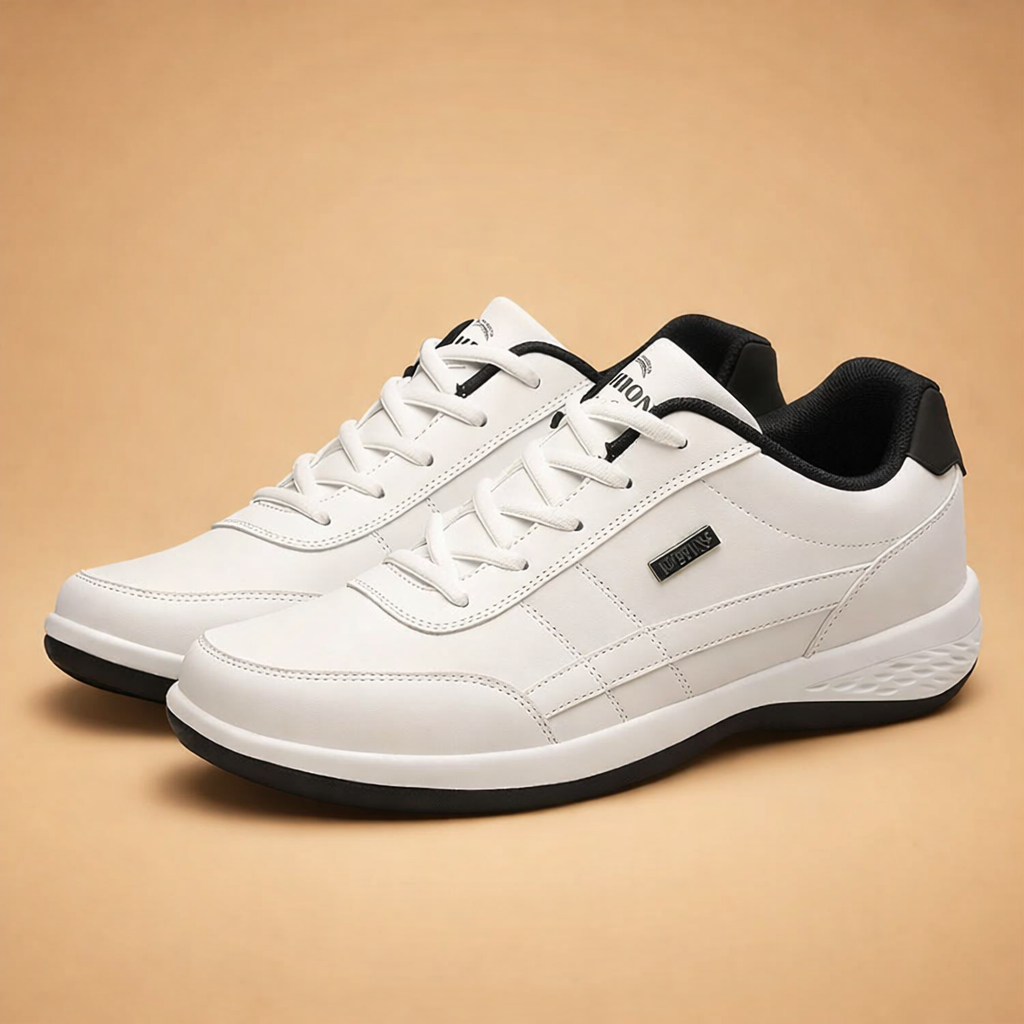 Men's blue casual lace-up sneakers with cushioned sole
