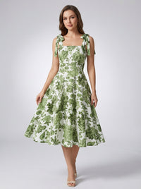 Bridget | Women's Floral A-Line Dress with Fitted Bodice and Flared Skirt