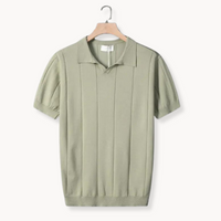 Marshall | Men's Knitted Polo Shirt with Open V-Neck and Soft Fine Knit