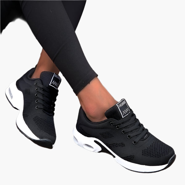 Women's pink and blue cushioned comfort sneakers with lightweight sole