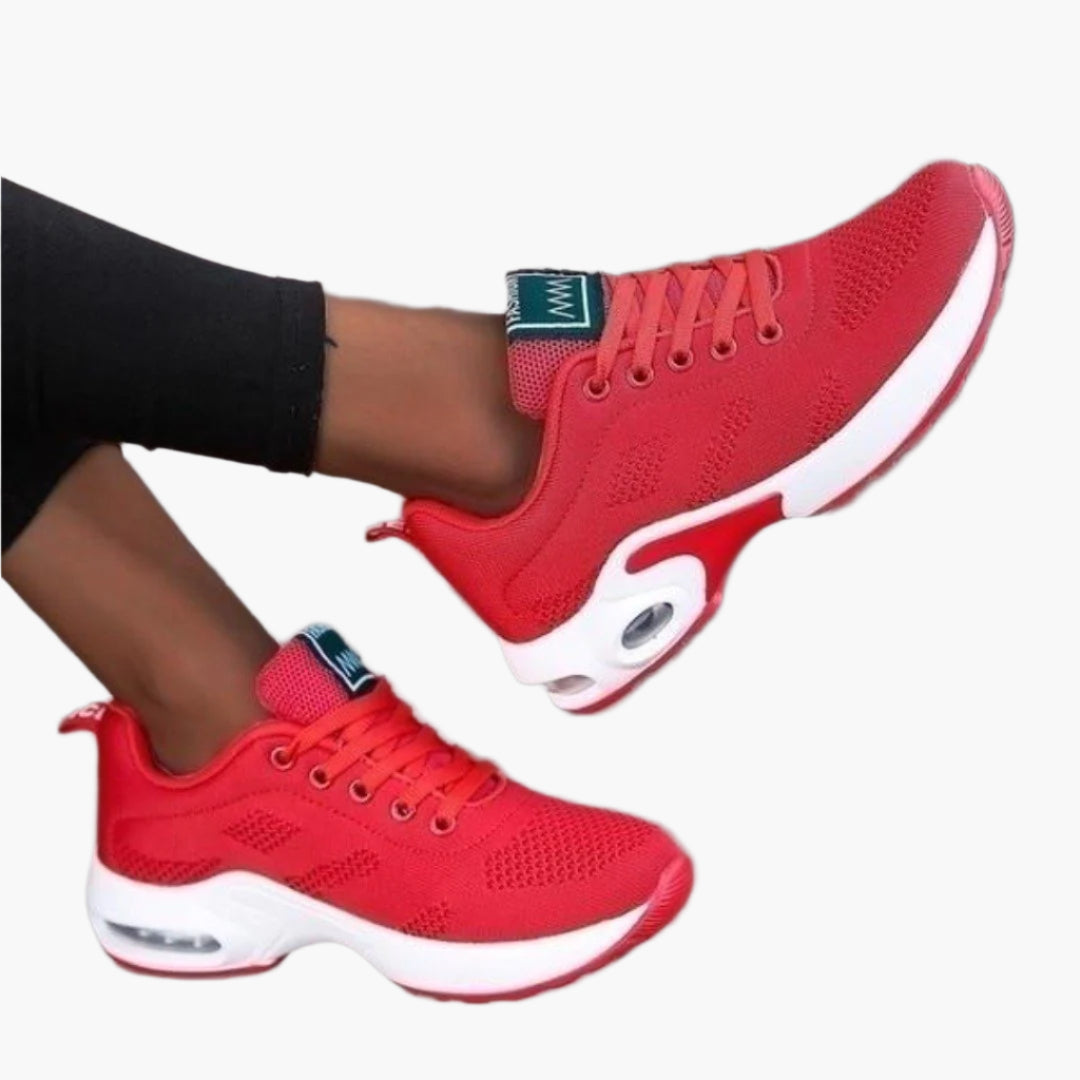Women's pink and blue cushioned comfort sneakers with lightweight sole
